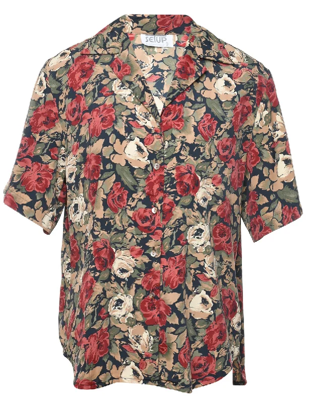 Multi-colour Blouse - L Balloon Sleeve Blouse