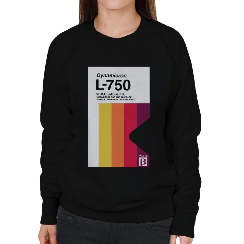 Betamax Dynamicron L 750 Video Cassette Multicolour Stripe Women's Sweatshirt Hoodie with Stripes Bold Sporty Betamax Dynamicron L 750 Video Cassette Multicolour Stripe Women's Sweatshirt Hoodie with Stripes Bold Sporty