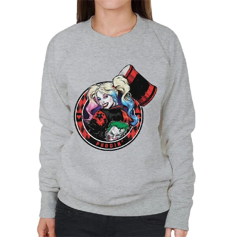 Batman Harley Quinn Vs The Joker Puddin Women's Sweatshirt Hoodie with Earth Tones Natural Calm