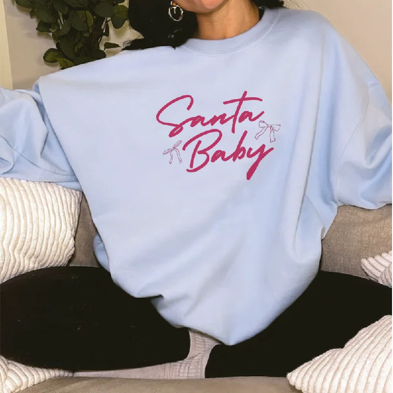 Santa Baby Coquette Women's Sweatshirt Hoodie with Turtle Neck Cozy Winter