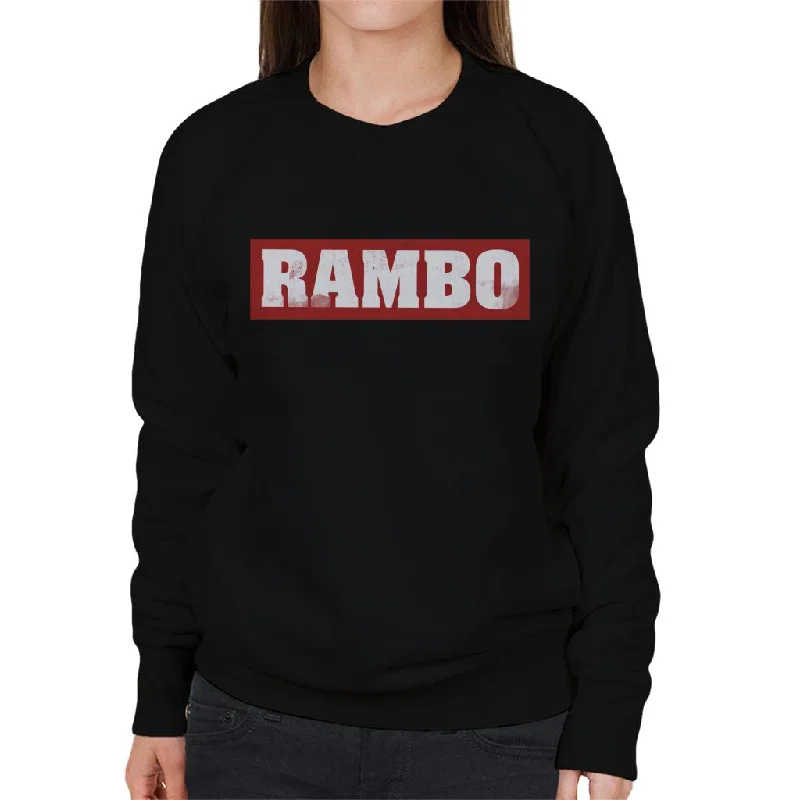 Rambo Classic Logo Women's Sweatshirt Hoodie with Elastic Cuffs Stretchable Comfortable Rambo Classic Logo Women's Sweatshirt Hoodie with Elastic Cuffs Stretchable Comfortable