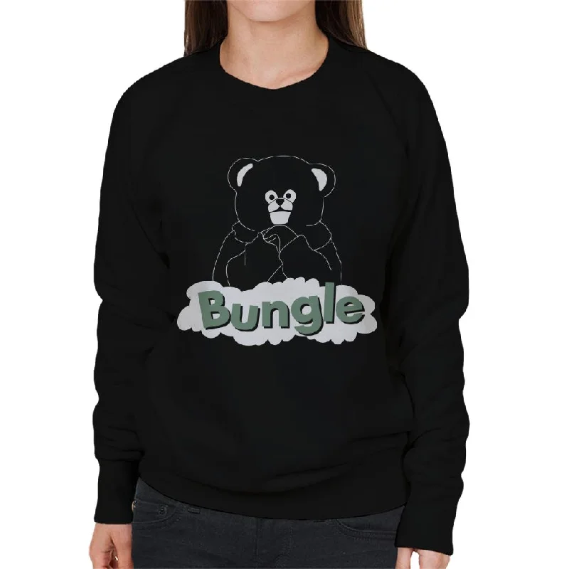 Rainbow 1972 Bungle The Bear Women's Sweatshirt Hoodie with Monochrome Minimalist Simple Rainbow 1972 Bungle The Bear Women's Sweatshirt Hoodie with Monochrome Minimalist Simple
