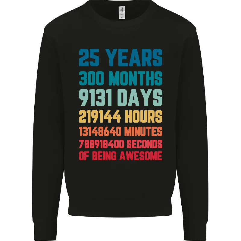 25th Birthday 25-Year-Old Men's Sweatshirt - Stylish Jumper Gift Hoodie with Cropped Fit Short Trendy 25th Birthday 25-Year-Old Men's Sweatshirt - Stylish Jumper Gift Hoodie with Cropped Fit Short Trendy
