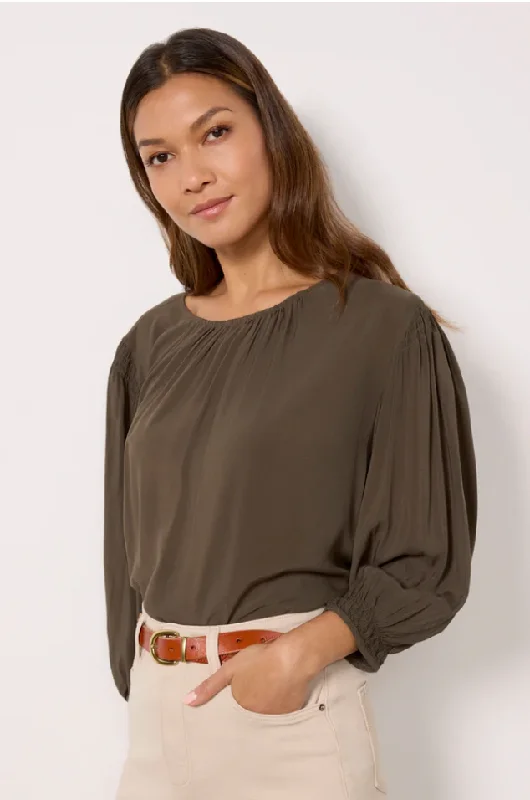Laurann Blouse - Forest Classic Minimalist Blouse