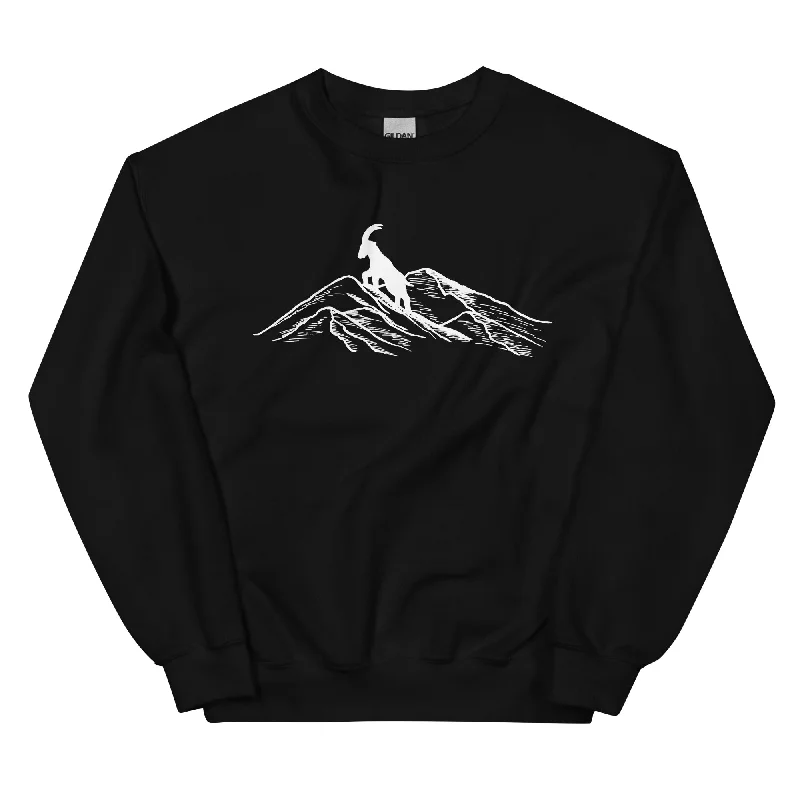 Alpensteinbock Auf Berg - Sweatshirt (Unisex) Hoodie with Thumb Holes Functional Cozy Alpensteinbock Auf Berg - Sweatshirt (Unisex) Hoodie with Thumb Holes Functional Cozy