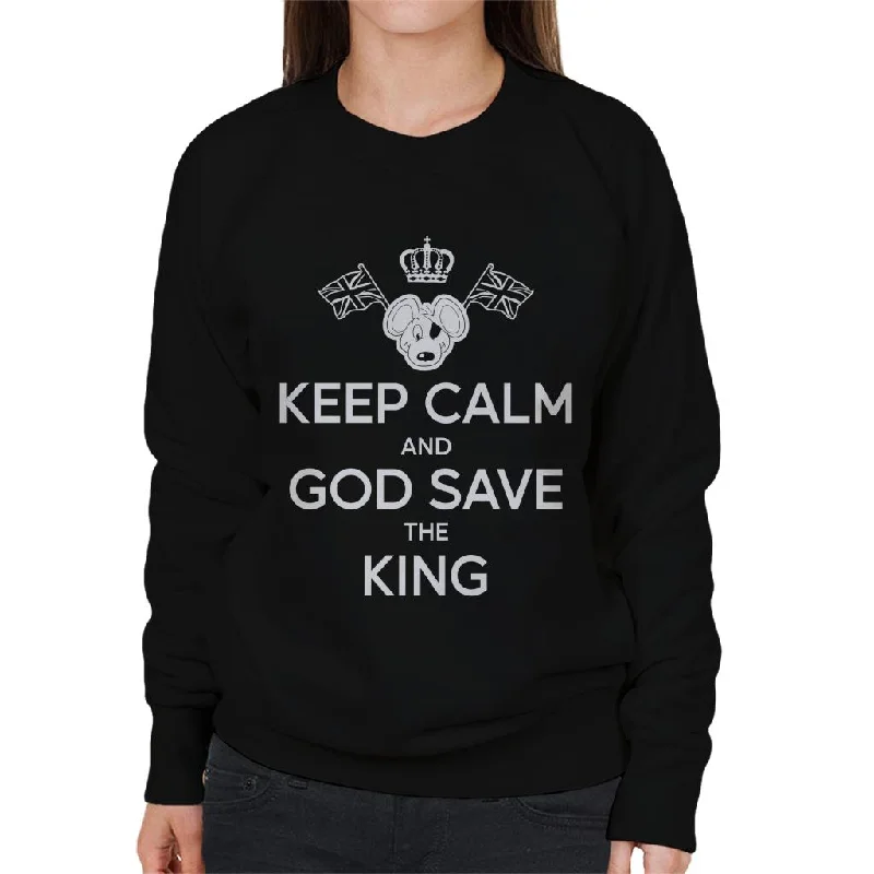 Danger Mouse Keep Calm And God Save The King Women's Sweatshirt Hoodie with Elastic Cuffs Stretchable Comfortable Danger Mouse Keep Calm And God Save The King Women's Sweatshirt Hoodie with Elastic Cuffs Stretchable Comfortable