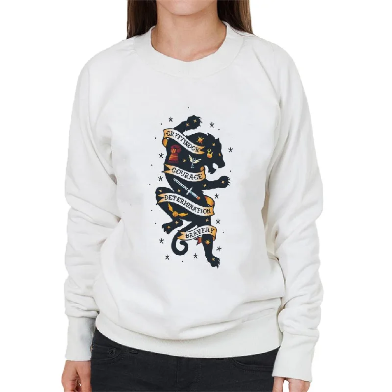 Harry Potter Lion Of Gryffindor Courage And Determination Women's Sweatshirt Hoodie with Color Block Contrast Stylish