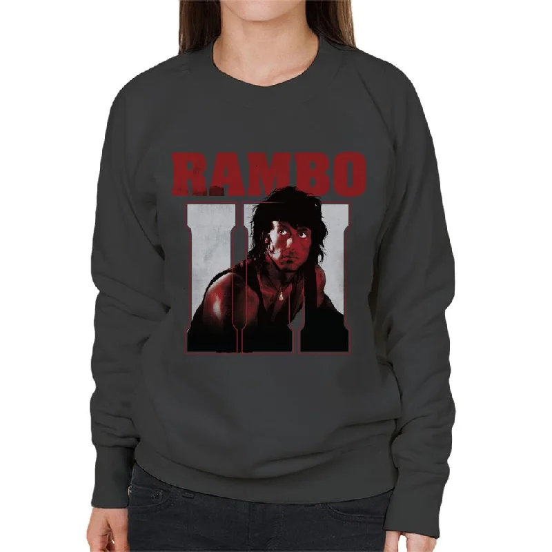 Rambo III John Rambo Women's Sweatshirt Hoodie with Toggle Buttons Decorative Unique Rambo III John Rambo Women's Sweatshirt Hoodie with Toggle Buttons Decorative Unique