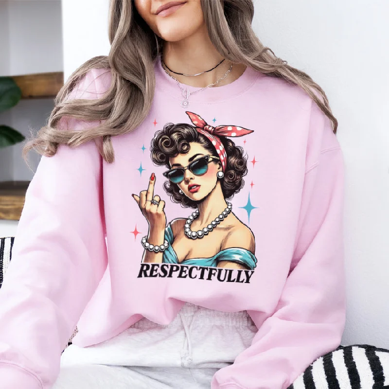 Respectfully... Sweatshirt Hoodie with Raglan Sleeves Sporty Comfortable