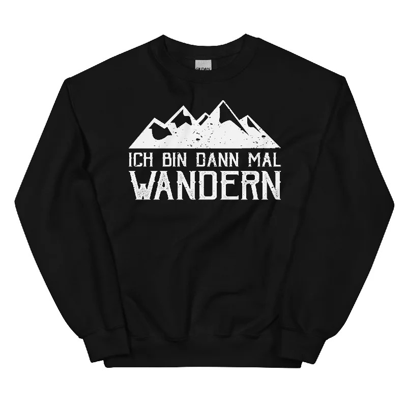Ich Bin Dann Mal Wandern - Sweatshirt (Unisex) Hoodie with Exposed Zipper Edgy Industrial Ich Bin Dann Mal Wandern - Sweatshirt (Unisex) Hoodie with Exposed Zipper Edgy Industrial