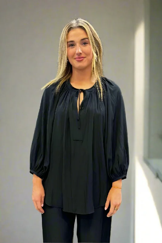 Artisan Blouse in Navy F67 7076 by Mela Purdie Soft Modal Blouse