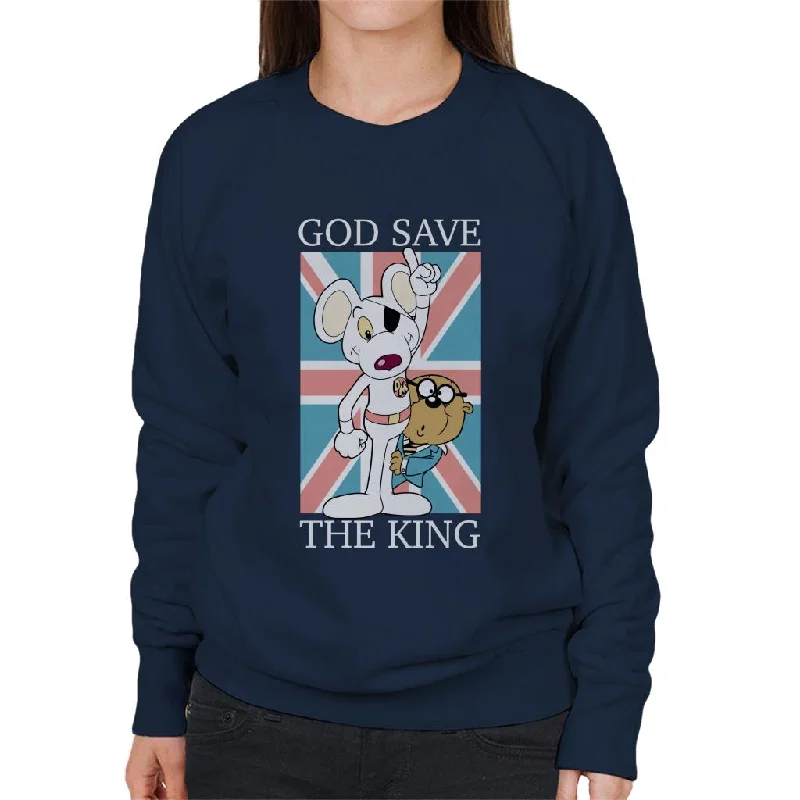 Danger Mouse God Save The King Union Jack Women's Sweatshirt Hoodie with Turtle Neck Cozy Winter Danger Mouse God Save The King Union Jack Women's Sweatshirt Hoodie with Turtle Neck Cozy Winter