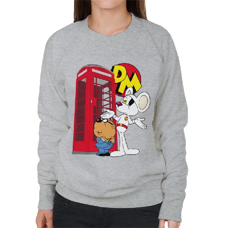 Danger Mouse Red Telephone Box Women's Sweatshirt Hoodie with Crew Neck Simple Timeless Danger Mouse Red Telephone Box Women's Sweatshirt Hoodie with Crew Neck Simple Timeless