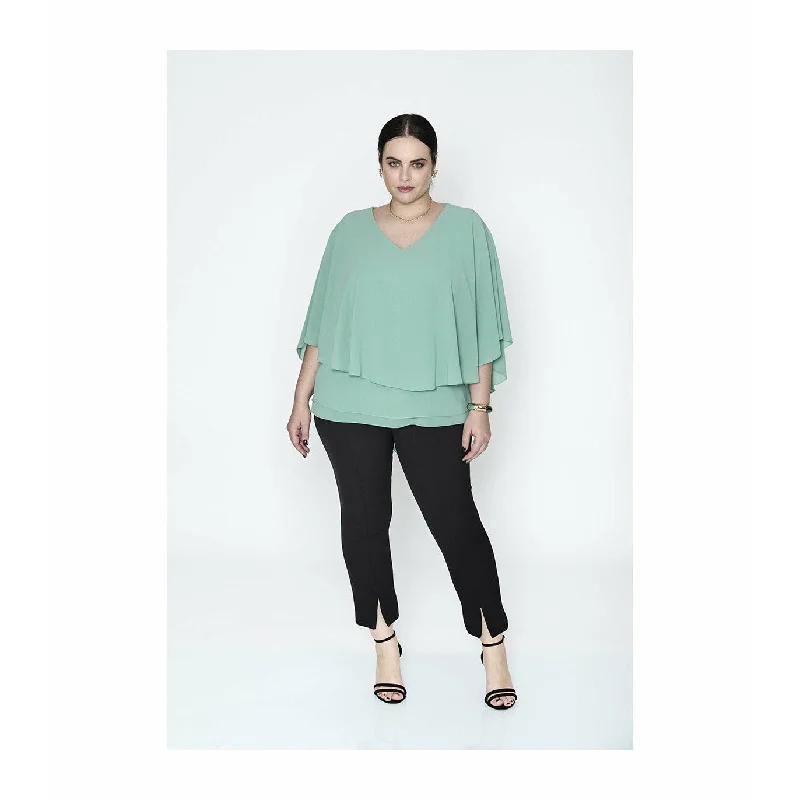 SPG Waterfall Blouse in Mint Chic Off-Shoulder Blouse