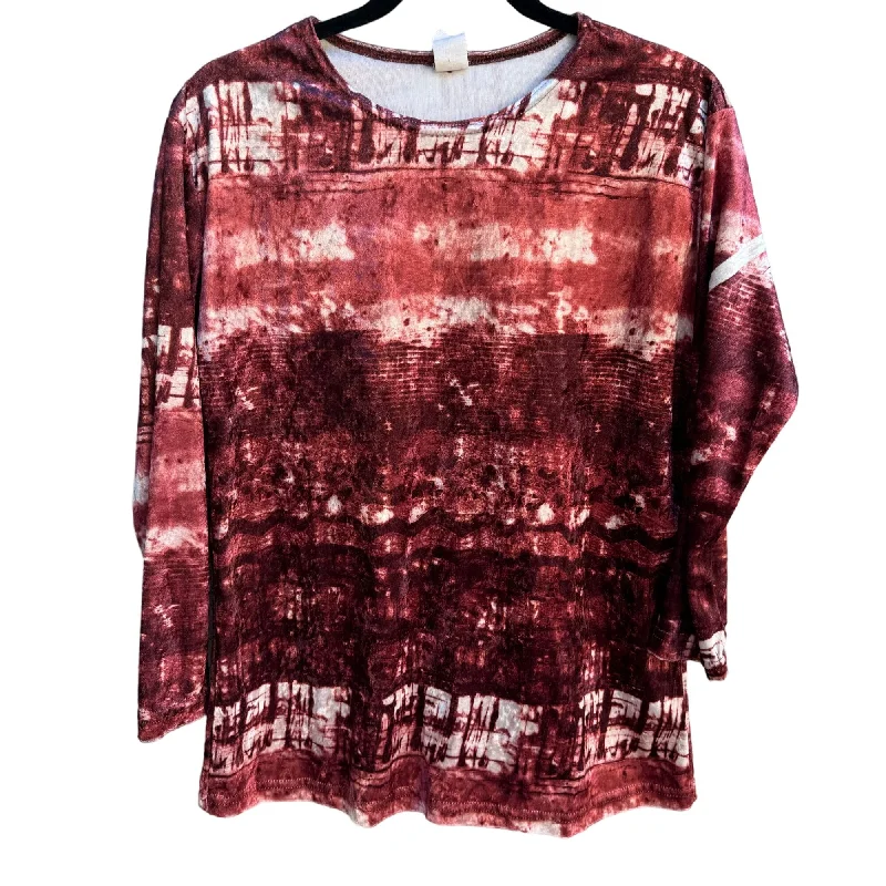Vintage Womens Velvet Retro Red Pink Tie-Dye Long Sleeve Shirt Blouse Top OS Casual Button Blouse Vintage Womens Velvet Retro Red Pink Tie-Dye Long Sleeve Shirt Blouse Top OS Casual Button Blouse