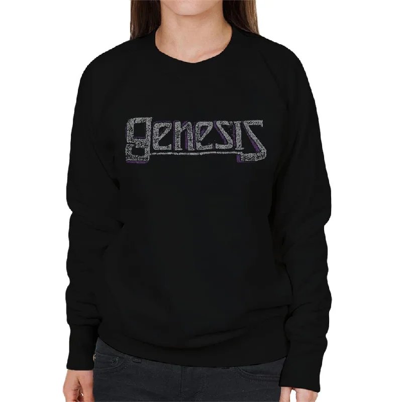 Genesis Purple Logo Women's Sweatshirt Hoodie with Monochrome Minimalist Simple
