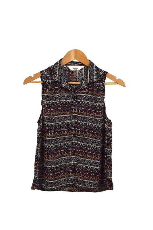 Paisley Print Blouse Asymmetric Hem Blouse