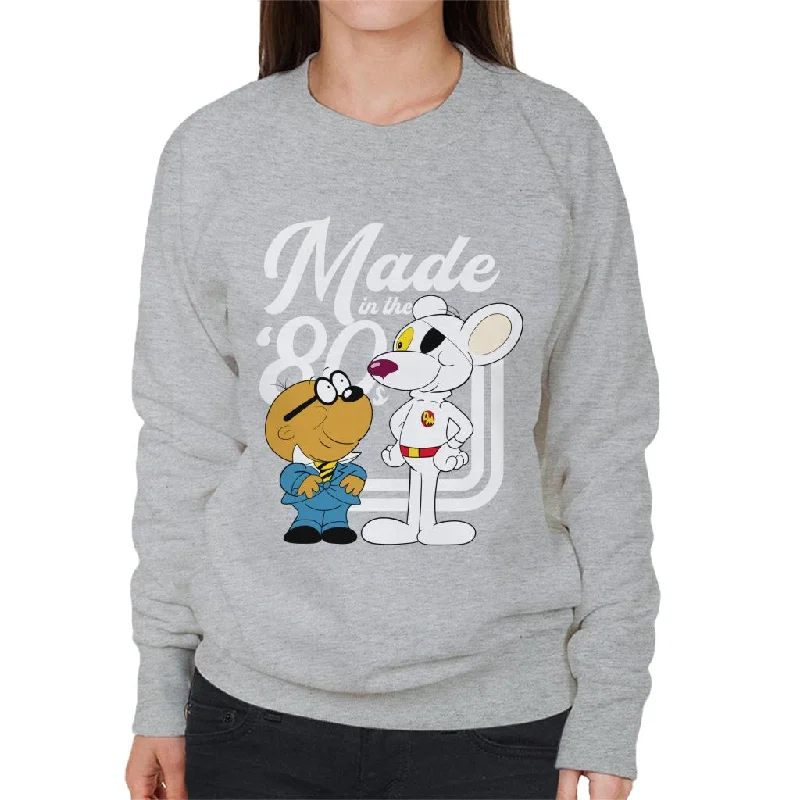 Danger Mouse Made In The 80s Women's Sweatshirt Hoodie with Hem Applique Textured Unique Danger Mouse Made In The 80s Women's Sweatshirt Hoodie with Hem Applique Textured Unique