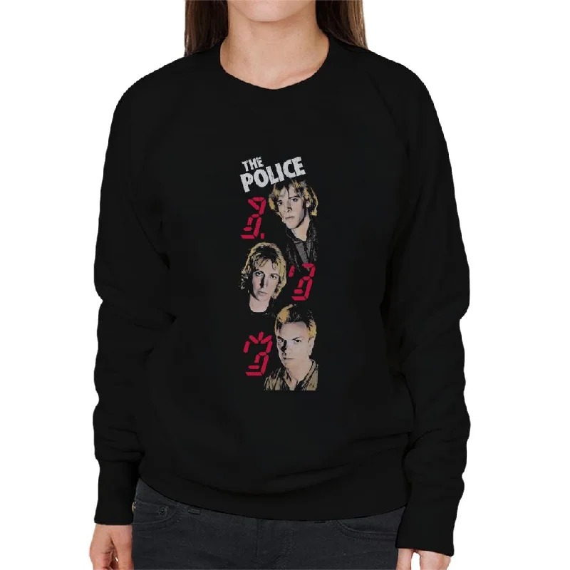 The Police Bandmate Portraits Women's Sweatshirt Hoodie with Half-Zip Sporty Casual