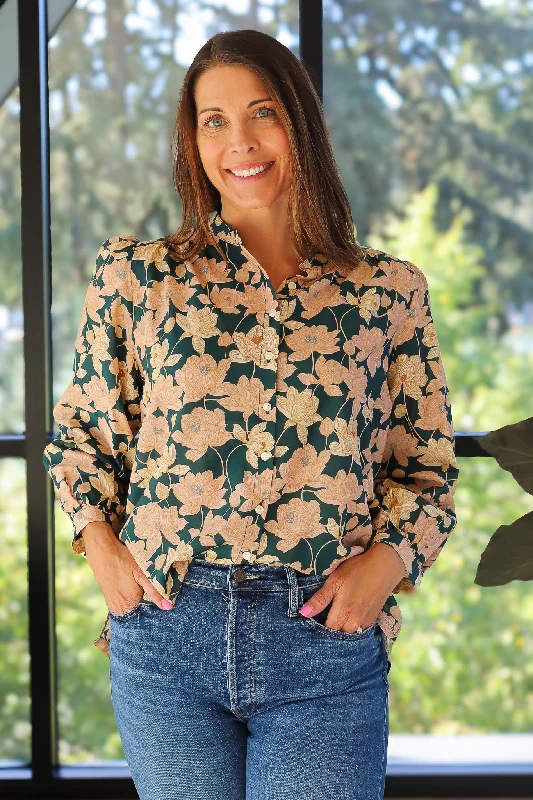 Birds of Paradis by Trovata Clara Blouse in Jasper Twilight Chic Square Blouse