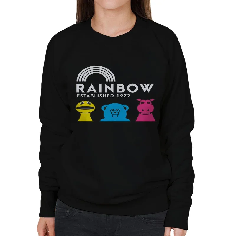 Rainbow Established 1972 Women's Sweatshirt Hoodie with Crew Neck Simple Timeless