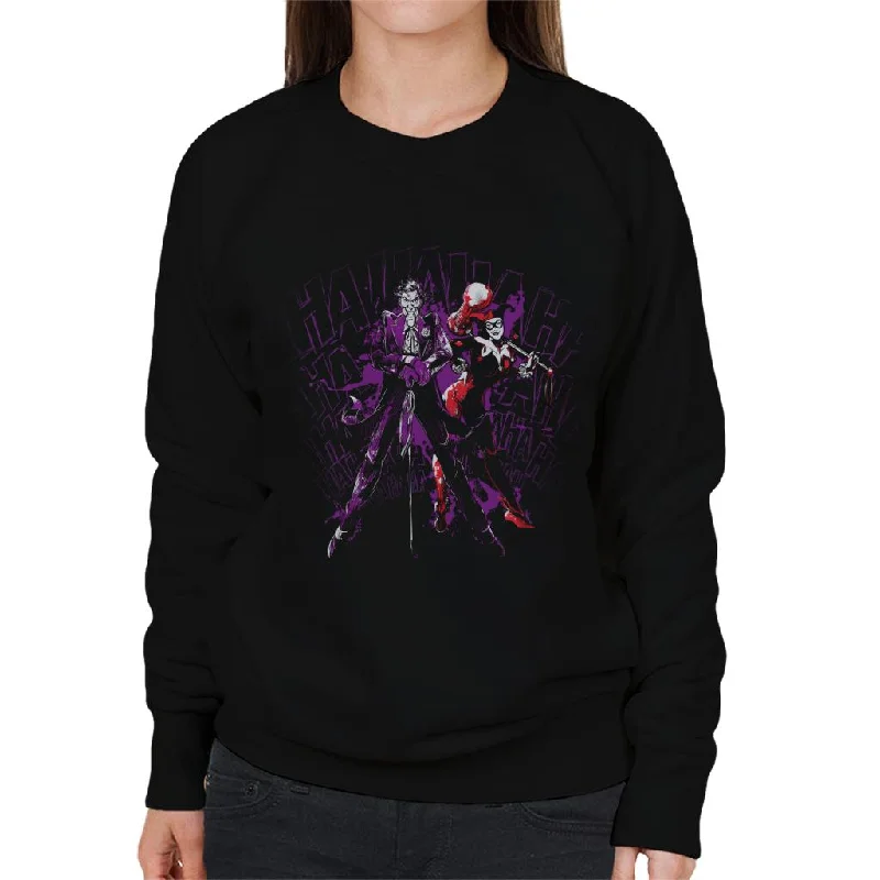 Batman The Joker And Harley Quinn Hahahaha Women's Sweatshirt Hoodie with Ribbed Cuffs Snug Fit Comfort Batman The Joker And Harley Quinn Hahahaha Women's Sweatshirt Hoodie with Ribbed Cuffs Snug Fit Comfort