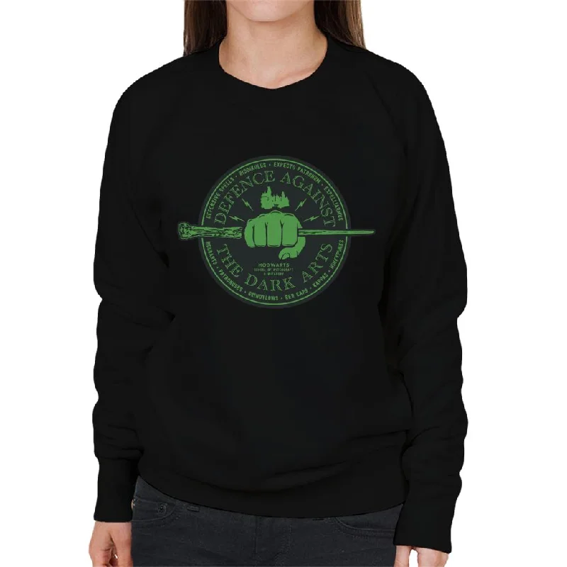 Harry Potter Defence Against The Dark Arts Logo Women's Sweatshirt Hoodie with Rhinestones Sparkly Elegant Harry Potter Defence Against The Dark Arts Logo Women's Sweatshirt Hoodie with Rhinestones Sparkly Elegant