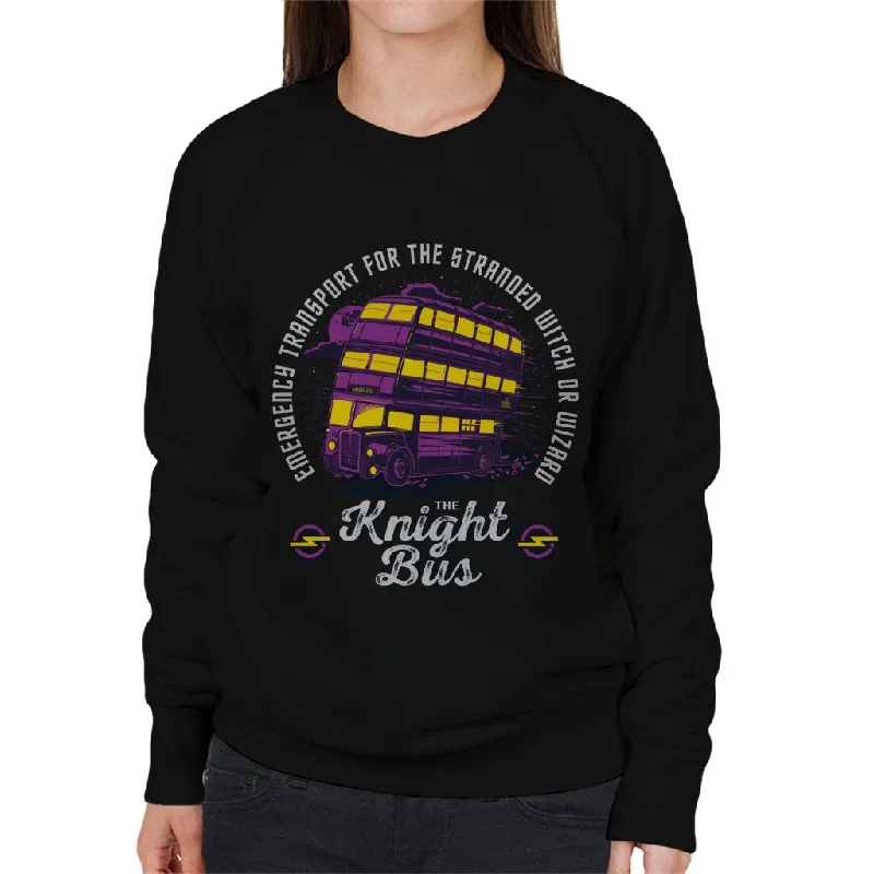 Harry Potter The Knight Bus Women's Sweatshirt Hoodie with Mock Neck Collared Structured Harry Potter The Knight Bus Women's Sweatshirt Hoodie with Mock Neck Collared Structured