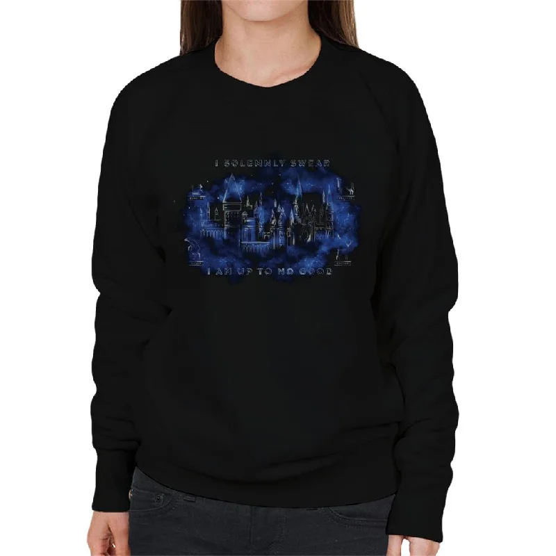 Harry Potter I Solemnly Swear I Am Up To No Good Women's Sweatshirt Hoodie with Distressed Vintage Worn Harry Potter I Solemnly Swear I Am Up To No Good Women's Sweatshirt Hoodie with Distressed Vintage Worn