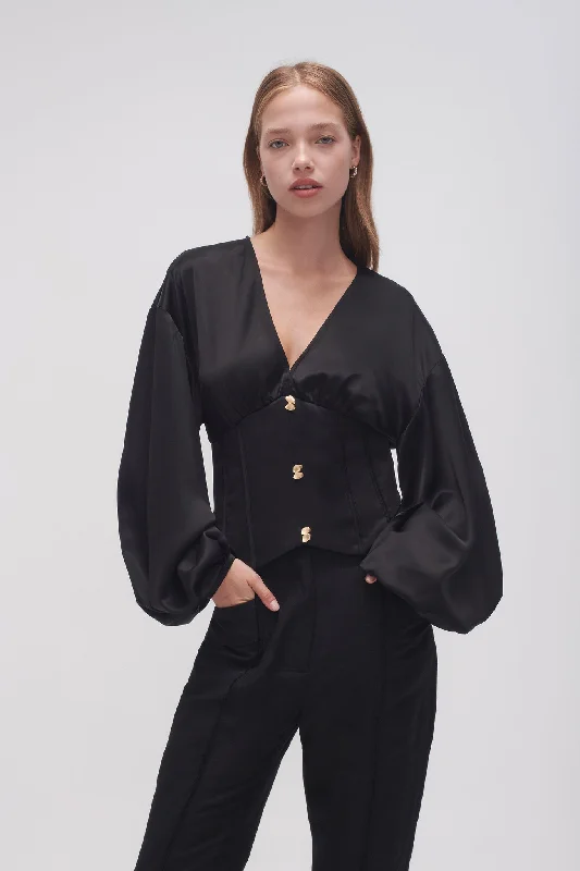 Spirit Corsetted Blouse Semi-Sheer Blouse