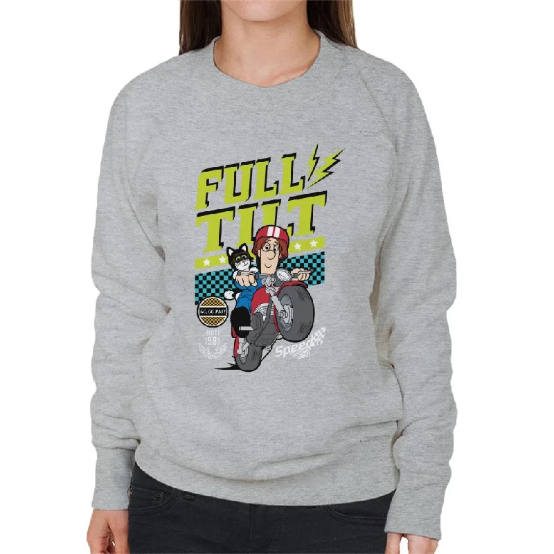 Postman Pat And Jess Full Tilt Women's Sweatshirt Hoodie with Monochrome Minimalist Simple Postman Pat And Jess Full Tilt Women's Sweatshirt Hoodie with Monochrome Minimalist Simple
