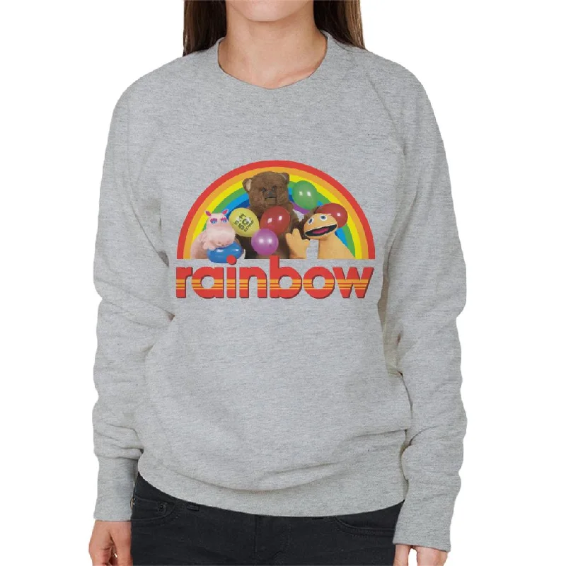Rainbow 1972 50th Anniversary Balloons Women's Sweatshirt Hoodie with Print Artistic Unique Rainbow 1972 50th Anniversary Balloons Women's Sweatshirt Hoodie with Print Artistic Unique