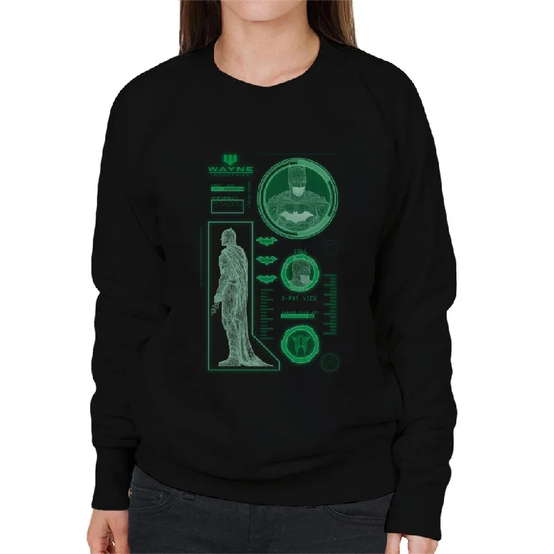 Batman Wayne Industries X Ray View Women's Sweatshirt Hoodie with Raglan Sleeves Sporty Comfortable Batman Wayne Industries X Ray View Women's Sweatshirt Hoodie with Raglan Sleeves Sporty Comfortable