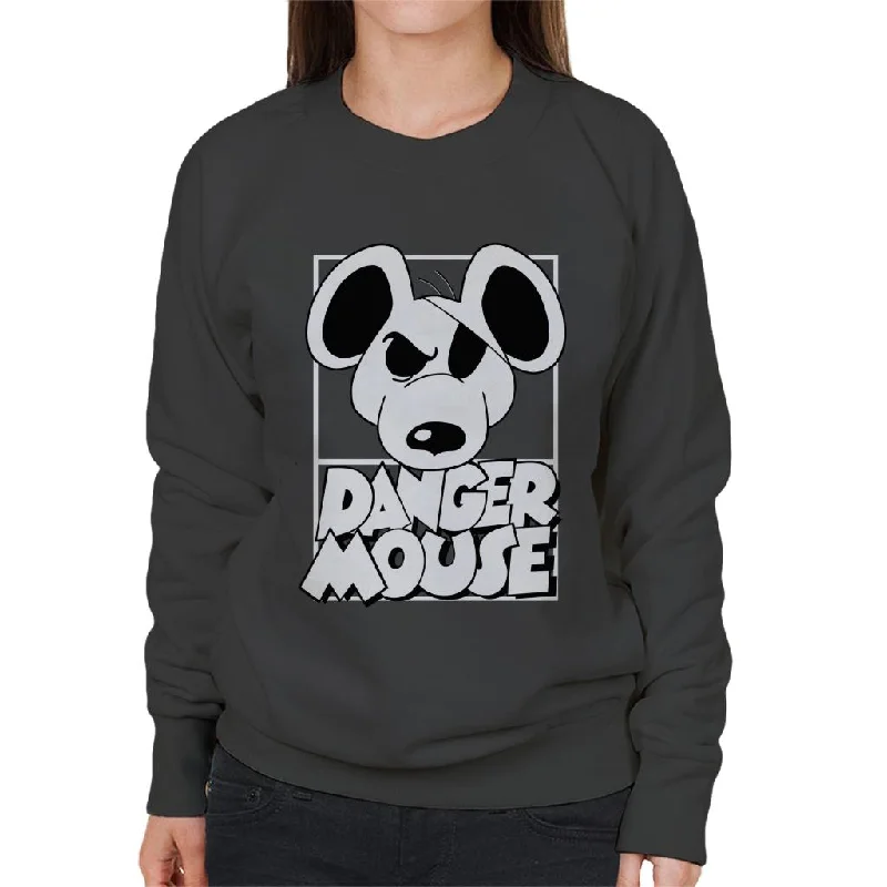 Danger Mouse Eye Patch Women's Sweatshirt Hoodie with Hem Ribbing Snug Secure