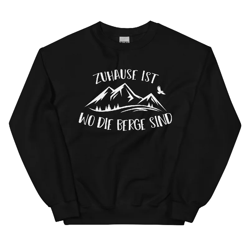 Zuhause Ist Wo Die Berge Sind - Sweatshirt (Unisex) Hoodie with Hem Drawcord Adjustable Customizable Zuhause Ist Wo Die Berge Sind - Sweatshirt (Unisex) Hoodie with Hem Drawcord Adjustable Customizable
