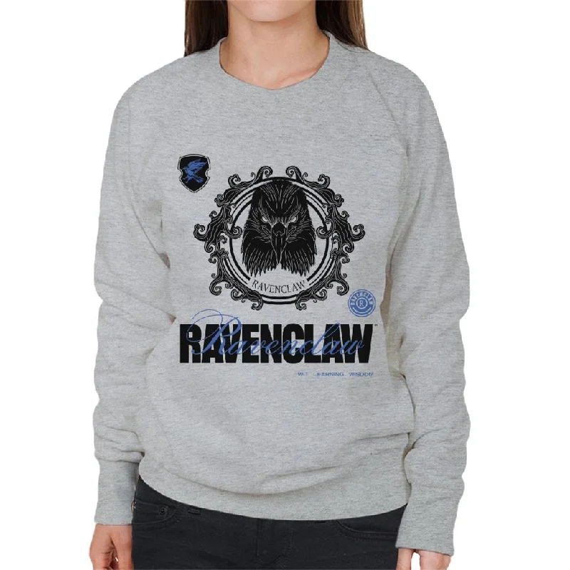 Harry Potter Ravenclaw Eagle Women's Sweatshirt Hoodie with Hem Fringe Bohemian Relaxed Harry Potter Ravenclaw Eagle Women's Sweatshirt Hoodie with Hem Fringe Bohemian Relaxed