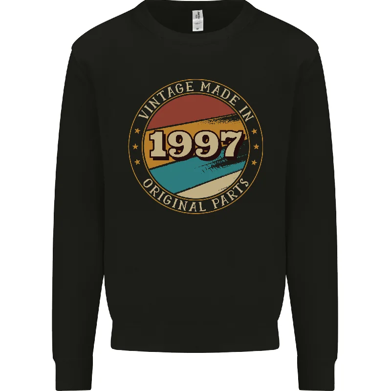 27th Birthday Vintage Made In 1997 Mens Sweatshirt Jumper Hoodie with Rhinestones Sparkly Elegant 27th Birthday Vintage Made In 1997 Mens Sweatshirt Jumper Hoodie with Rhinestones Sparkly Elegant
