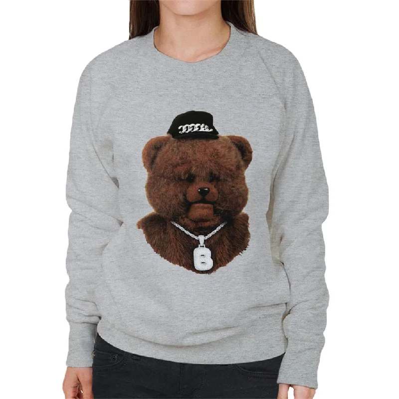 Rainbow 1972 Bungle The Bear Wearing Bling Women's Sweatshirt Hoodie with Drawcord Adjustable Secure Rainbow 1972 Bungle The Bear Wearing Bling Women's Sweatshirt Hoodie with Drawcord Adjustable Secure