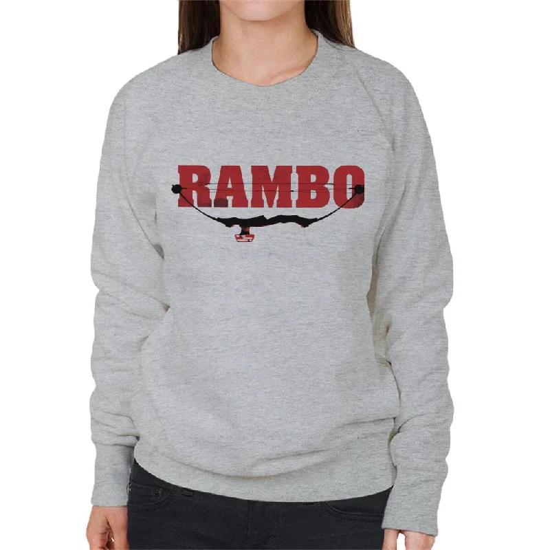 Rambo Logo Compound Bow Women's Sweatshirt Hoodie with Velcro Closure Adjustable Secure Rambo Logo Compound Bow Women's Sweatshirt Hoodie with Velcro Closure Adjustable Secure