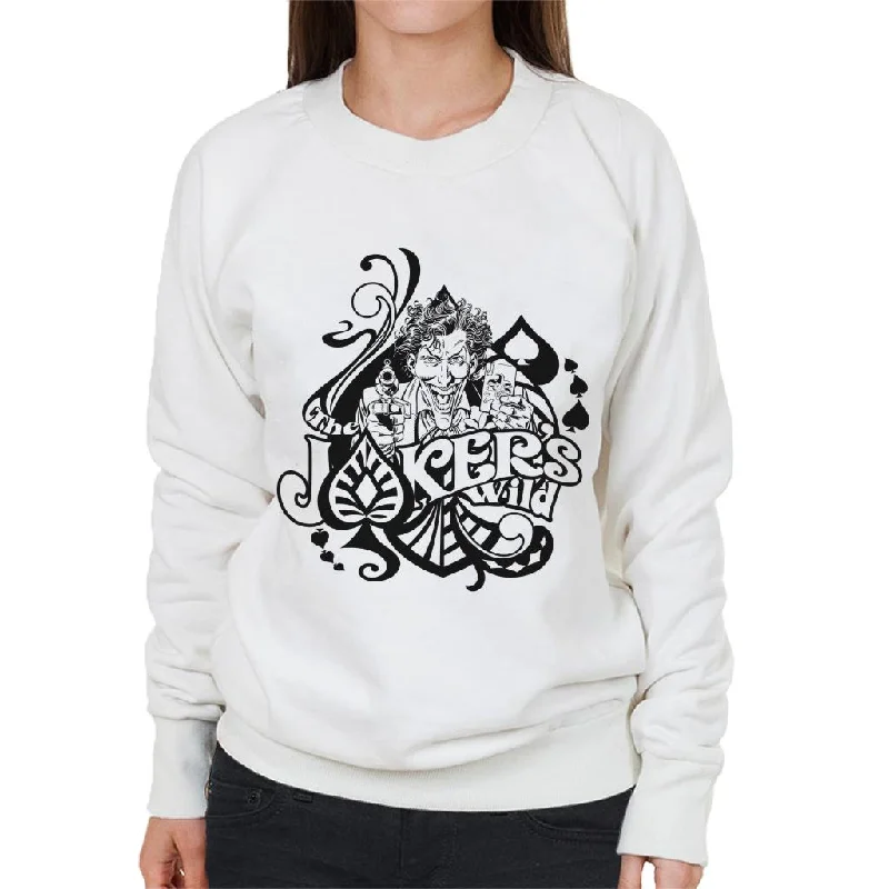 Batman Jokers Wild Women's Sweatshirt Hoodie with High-Low Hem Asymmetrical Trendy