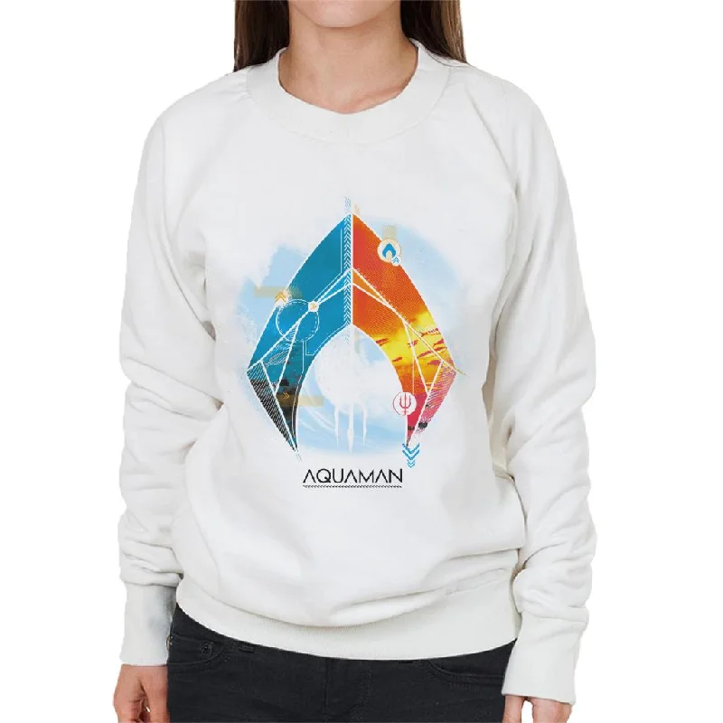 Aquaman Blue And Orange Symbol Atlans Trident Women's Sweatshirt Cotton Hoodie Fleece Lining Warmth Aquaman Blue And Orange Symbol Atlans Trident Women's Sweatshirt Cotton Hoodie Fleece Lining Warmth