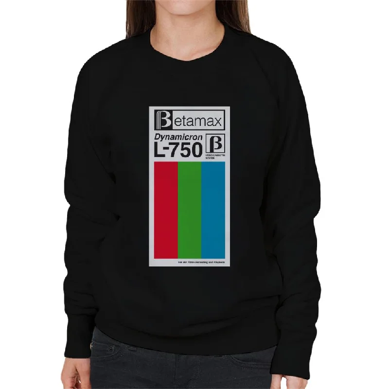 Betamax Dynamicron L 750 Video Red Green And Blue Stripe Women's Sweatshirt Hoodie with Zipper Versatile Modern Betamax Dynamicron L 750 Video Red Green And Blue Stripe Women's Sweatshirt Hoodie with Zipper Versatile Modern