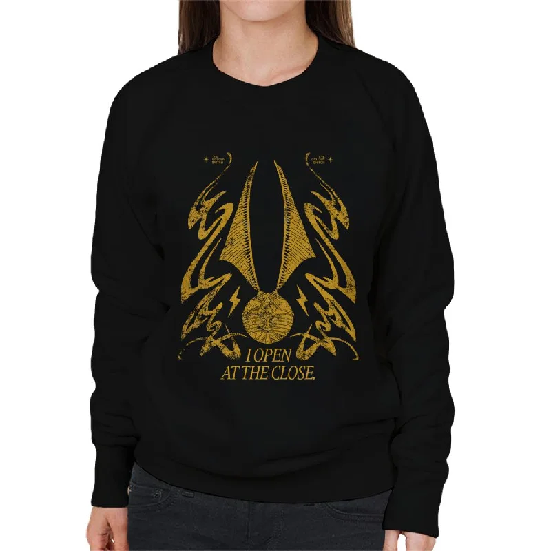 Harry Potter Golden Snitch I Open At The Close Women's Sweatshirt Hoodie with Magnetic Closure Innovative Modern Harry Potter Golden Snitch I Open At The Close Women's Sweatshirt Hoodie with Magnetic Closure Innovative Modern