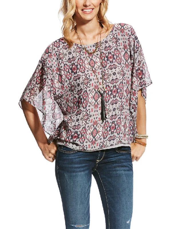 Womens Jessa Aztec Blouse Office Formal Blouse
