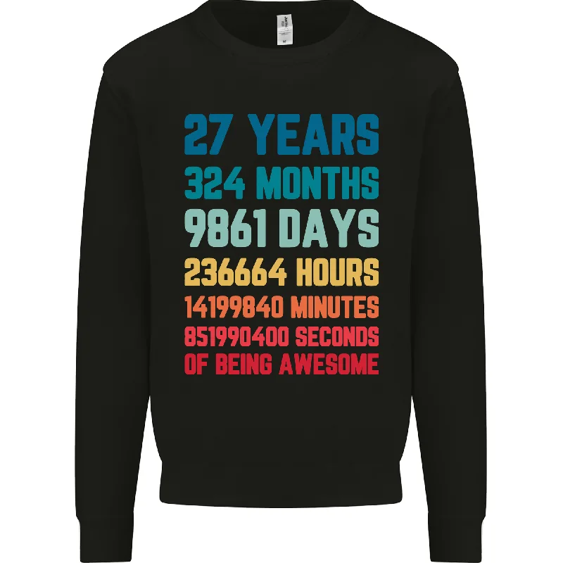 27th Birthday 27-Year-Old Men's Sweatshirt - Classic, Trendy, and Stylish Option Hoodie with Crew Neck Simple Timeless 27th Birthday 27-Year-Old Men's Sweatshirt - Classic, Trendy, and Stylish Option Hoodie with Crew Neck Simple Timeless