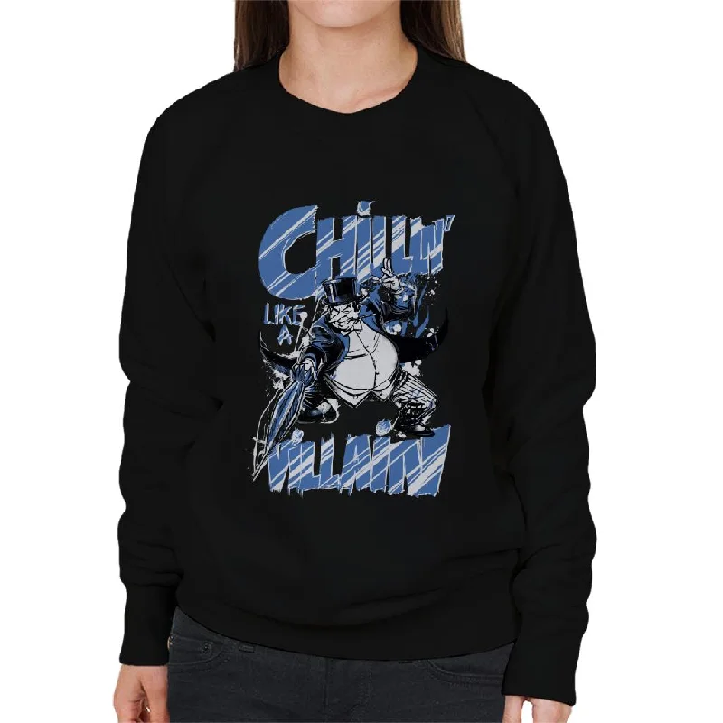Batman The Penguin Chillin Like A Villain Women's Sweatshirt Hoodie with Logo Branding Identity Batman The Penguin Chillin Like A Villain Women's Sweatshirt Hoodie with Logo Branding Identity
