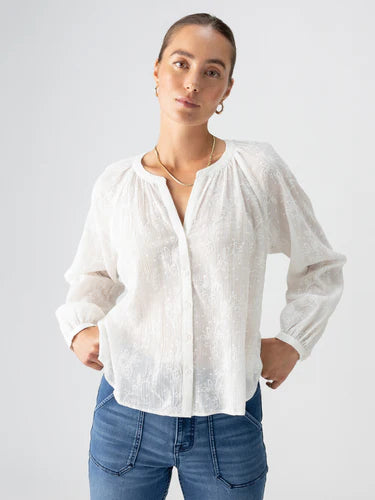Sanctuary -  Shimmer Blouse Feminine Puff Blouse