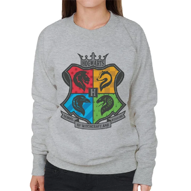 Harry Potter Hogwarts School Of Witchcraft And Wizardry Mascots Women's Sweatshirt Hoodie with Contrast Stitching Detailed Premium Harry Potter Hogwarts School Of Witchcraft And Wizardry Mascots Women's Sweatshirt Hoodie with Contrast Stitching Detailed Premium