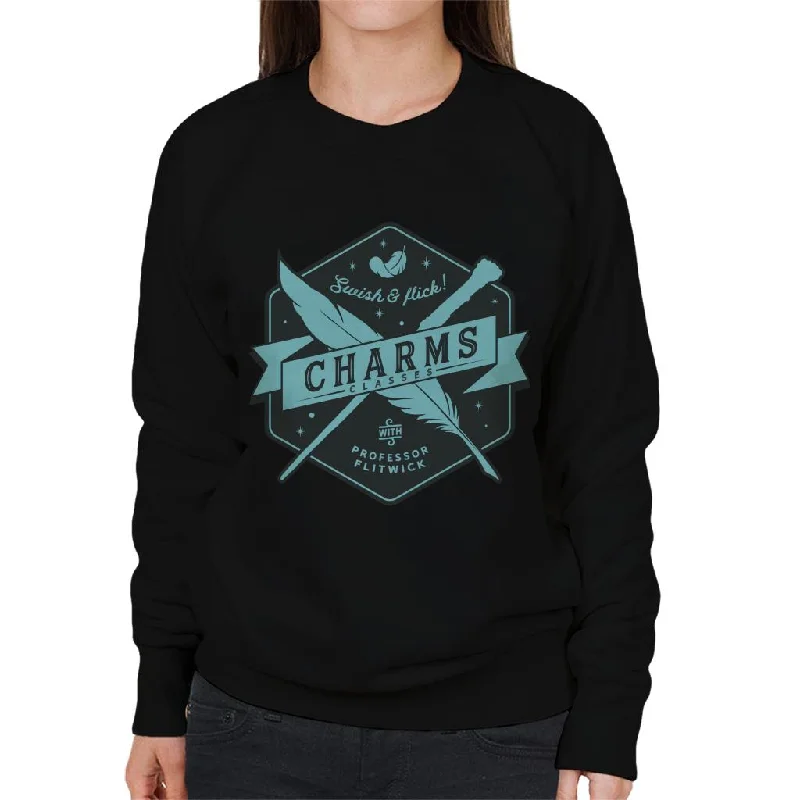 Harry Potter Charms Classes Swish And Flick Women's Sweatshirt Hoodie with Cuffed Sleeves Snug Secure Harry Potter Charms Classes Swish And Flick Women's Sweatshirt Hoodie with Cuffed Sleeves Snug Secure