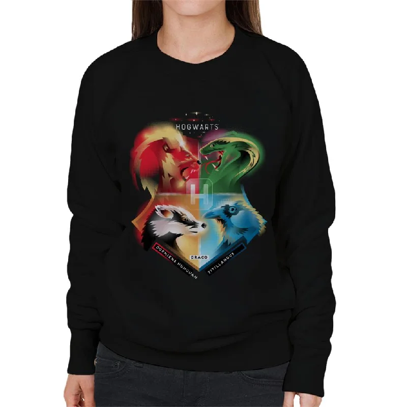 Harry Potter Animals Of Each Hogwarts House Women's Sweatshirt Hoodie with Emblem Brand Identity Harry Potter Animals Of Each Hogwarts House Women's Sweatshirt Hoodie with Emblem Brand Identity